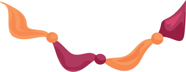 Colorful fabric garland creating a festive atmosphere for celebrations, parties, and joyful events