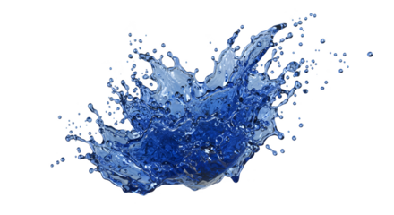 3D Water Splash Dynamic Blue Isolated Background