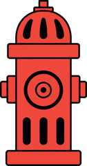 Vintage red fire hydrant classic street fixture safety equipment vector