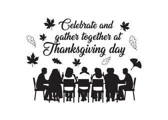 Get together and celebrate Thanksgiving day with the art of calligraphy and colorful autumn leaves.