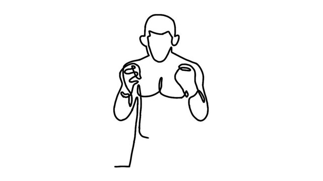 Continue line animation of boxing character