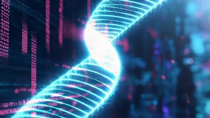 Dna double helix structure with digital data code - Powered by Adobe