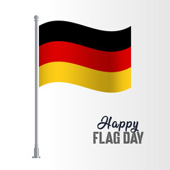 Fototapeta premium Germany Flag Pole Vector Illustration Wavy Flag Pole Happy Flag Day