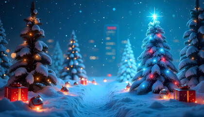 Christmas celebration background illuminated