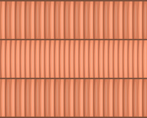 Uniform terracotta roof tiles arranged in a repeating pattern, ideal for backgrounds and textures related to construction, architecture, and roofing