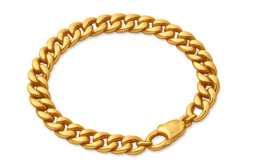 Obraz premium Gold chain bracelet with rich texture on transparent background