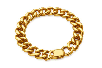 Obraz premium Golden cuban link bracelet representing luxury and wealth