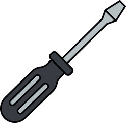 Flathead screwdriver tool icon isolated simple design construction home repair vector