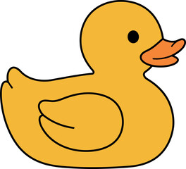 Cute yellow rubber duck illustration for bath time fun vector