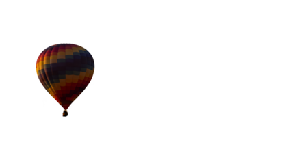 Illustration of Colorful Hot Air Balloon Isolated on Black Background