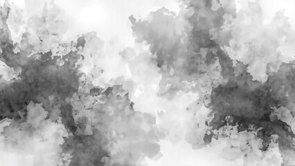 Soft abstract watercolor background in light gray and cyan hues blending seamlessly. Fluid texture with smooth gradients and cloud-like formations creating a calm, airy, and artistic visual atmosphere