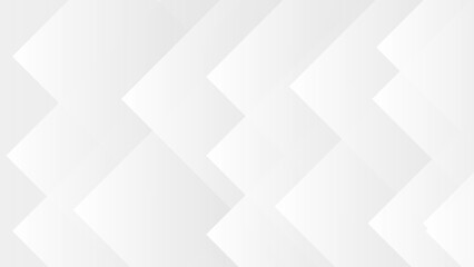 White geometric abstract background with layered diagonal zigzag shapes creating a clean modern 3D effect. Minimal bright design with soft gradients and shadows for elegant digital compositions.