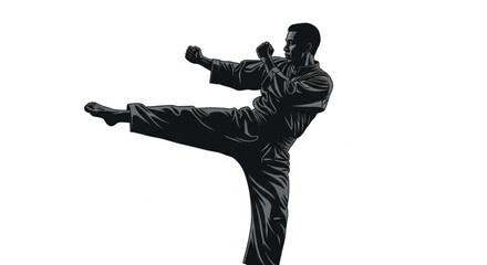 silhouette of a karate man © Agung