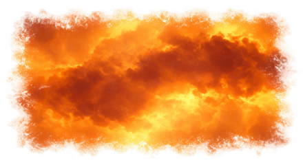 Illustration of Fiery Cloud Explosion Isolated Transparent Background