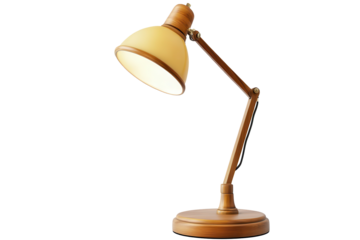 Mid century modern table lamp featuring an adjustable arm and a warm yellow shade enhances contemporary decor in minimalist spaces