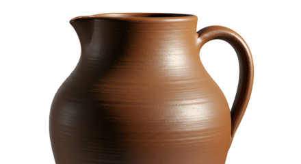 Isolated Brown Ceramic Pitcher With Sparkles PNG