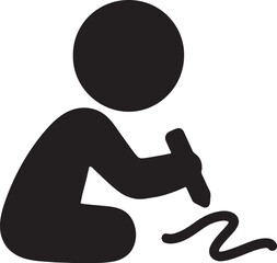 Child drawing with crayon, creative and colorful activity, vector illustration for kids and art.