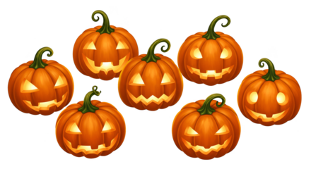 Illustration Of Halloween Pumpkins Isolated Background