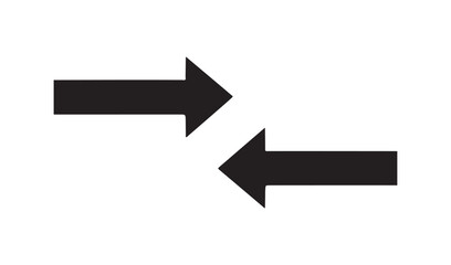 Two black arrows pointing towards each other on a white background