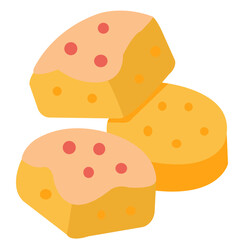 Golden cheese balls with seasoning, crunchy baked snack element perfect for salty food, fast food, or snack illustration.