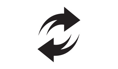Two black arrows forming a circular or repeating motion symbol