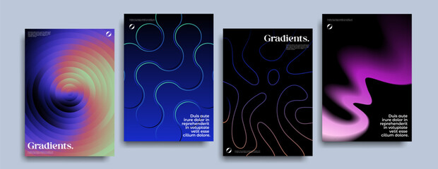 Futuristic posters collection with different modern design.