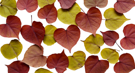 Autumn Leaves Photo Realistic Heart Shape Red Yellow