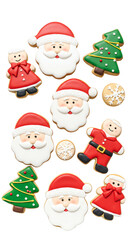 Isolated Christmas Cookies Santa Claus Tree Gingerbread Man Snowflakes