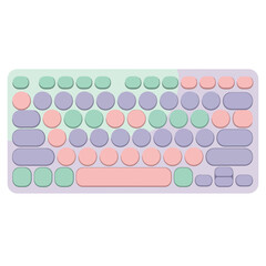 Trendy pastel keyboard illustration for modern tech designs and stylish workspace concepts and fresh colorful layouts