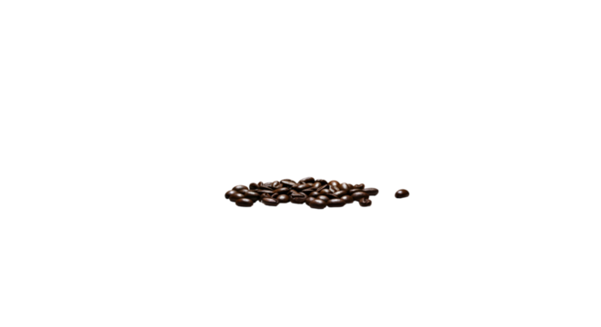 Isolated Coffee Beans Close Up Realistic Photo