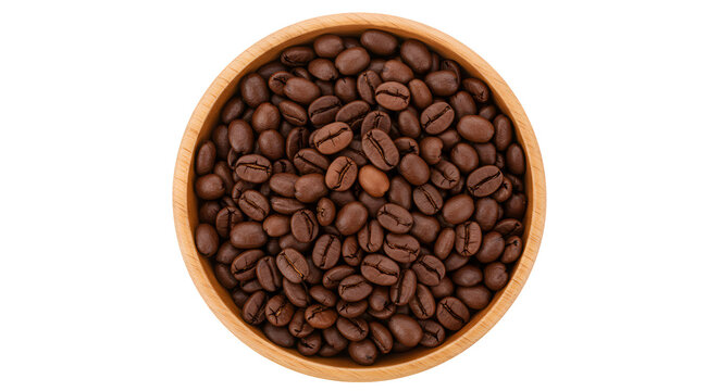 Isolated Coffee Beans in Round Tart Shell Macro Top View - Powered by Adobe