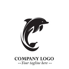 Dolphin Logo Symbol in Elegant Minimalist Vector Design for Modern Marine and Oceanic Branding