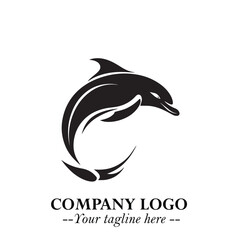 Dolphin Logo Symbol in Elegant Minimalist Vector Design for Modern Marine and Oceanic Branding