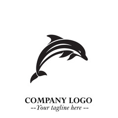 Dolphin Logo Symbol in Elegant Minimalist Vector Design for Modern Marine and Oceanic Branding