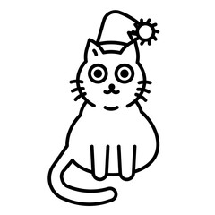 Cat with Christmas hat