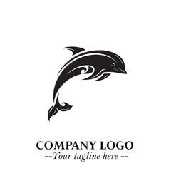 Dolphin Logo Symbol in Elegant Minimalist Vector Design for Modern Marine and Oceanic Branding