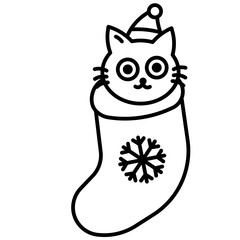 Cat in Christmas sock