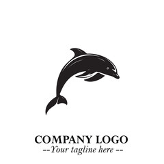 Dolphin Logo Symbol in Elegant Minimalist Vector Design for Modern Marine and Oceanic Branding