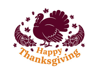 Poster, card, and background for Thanksgiving. Vector illustration Happy Thanksgiving!