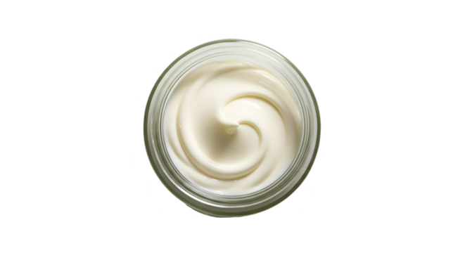Isolated Cream Swirl Texture Top View Macro Shot
