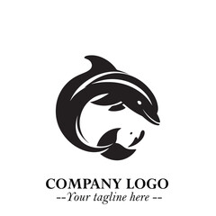 Dolphin Logo Symbol in Elegant Minimalist Vector Design for Modern Marine and Oceanic Branding