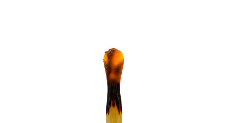 Close-up Photo of Burnt Match Head Black Background