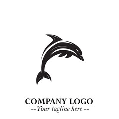 Dolphin Logo Symbol in Elegant Minimalist Vector Design for Modern Marine and Oceanic Branding