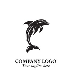 Dolphin Logo Symbol in Elegant Minimalist Vector Design for Modern Marine and Oceanic Branding