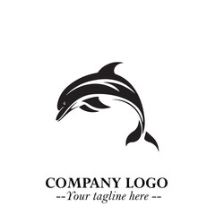 Dolphin Logo Symbol in Elegant Minimalist Vector Design for Modern Marine and Oceanic Branding