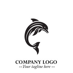 Dolphin Logo Symbol in Elegant Minimalist Vector Design for Modern Marine and Oceanic Branding