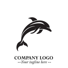 Dolphin Logo Symbol in Elegant Minimalist Vector Design for Modern Marine and Oceanic Branding