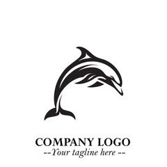Dolphin Logo Symbol in Elegant Minimalist Vector Design for Modern Marine and Oceanic Branding