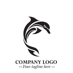Dolphin Logo Symbol in Elegant Minimalist Vector Design for Modern Marine and Oceanic Branding