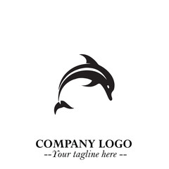 Dolphin Logo Symbol in Elegant Minimalist Vector Design for Modern Marine and Oceanic Branding